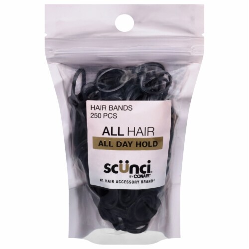 Scunci® Black Hair Rubber Bands Perspective: front