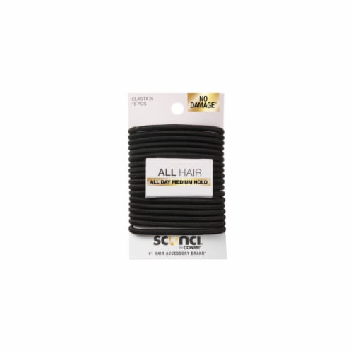 Scunci® No Damage Black Elastic Hair Bands Perspective: front