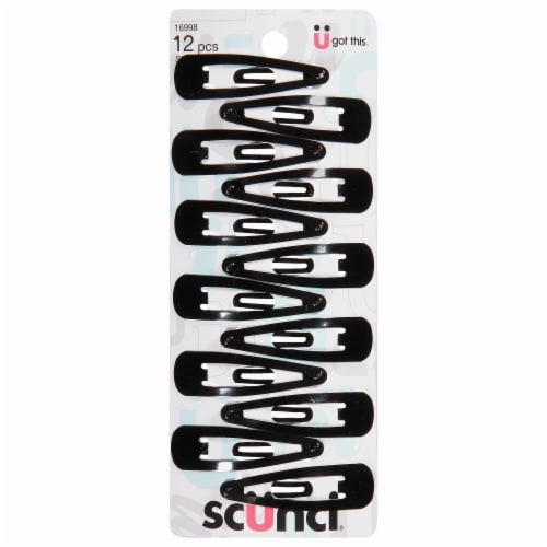 Scunci® Effortless Beauty Black Contour Barrettes Perspective: front