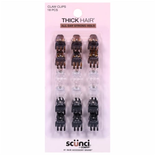 Scunci® Thick Hair Mini Claw Clips Perspective: front