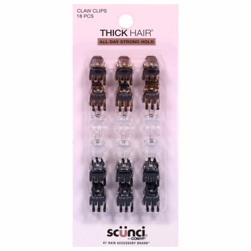 Scunci® Thick Hair Mini Claw Clips Perspective: front