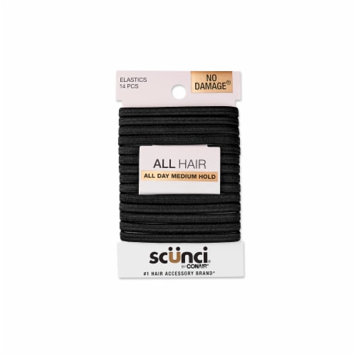 Scunci® No Damage Hair Elastics - Black Perspective: front