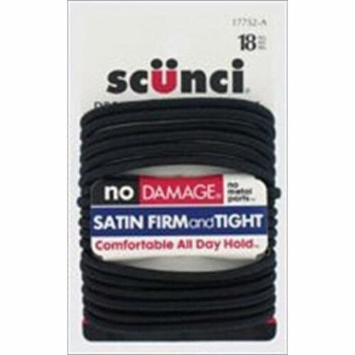 Scunci No Damage 4mm Black Satin Elastics Perspective: front