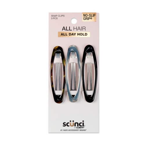 Scunci® No-Slip Grip Snap Hair Clips Perspective: front