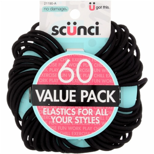 Qfc Scunci Black Elastic Bands Value Pack 60 Ct