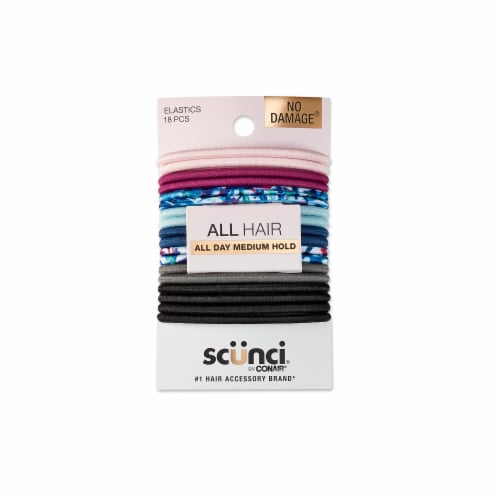 Scunci No Damage Printed And Solid Elastics Perspective: front