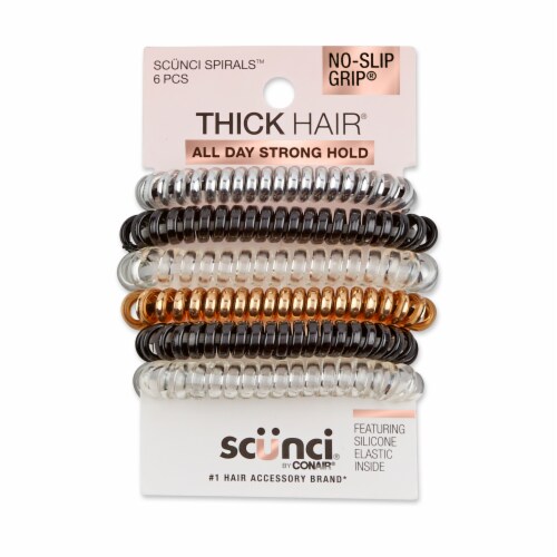 Scunci Spiral No-Slip Grip Ponytailers Perspective: front