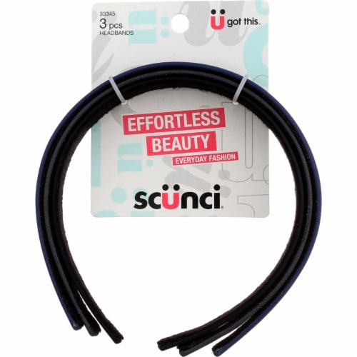 Scunci Effortless Beauty Everyday Headbands, 3 Ct Perspective: front