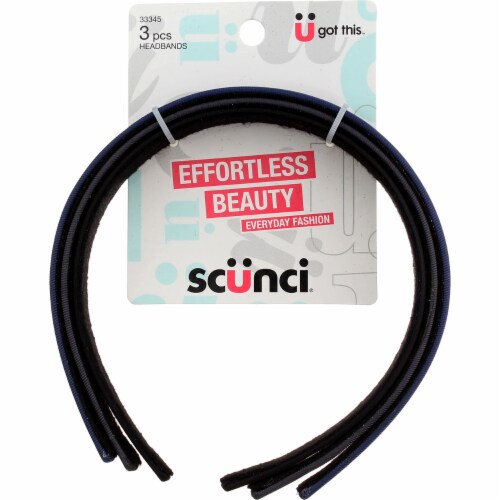 Scunci Effortless Beauty Everyday Headbands, 3 Ct Perspective: front