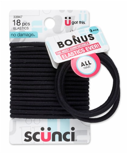 Scunci® No Damage® Hair Elastics - Black Perspective: front