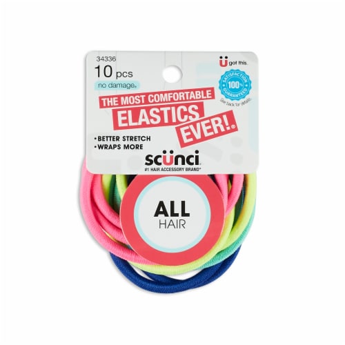 Scunci® All Hair Neon Elastics Perspective: front