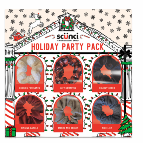 Scunci Classic Christmas Scrunchie Holiday Party Pack Perspective: front