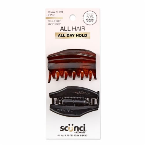 Scunci® No-Slip Grip® All Day Hold Hidden Hinge Hair Clips Perspective: front