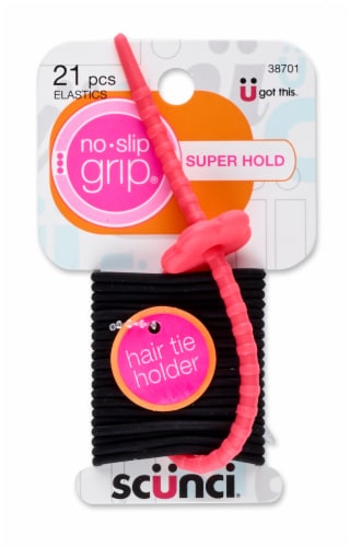 Scunci® No-Slip Grip® Hair Ties - Black Perspective: front