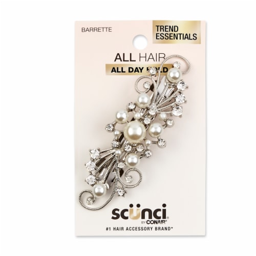 Scunci® Barrettes - White/Silver Perspective: front