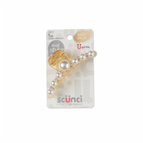 Scunci® Pearl/Stone Claw Hair Clip Perspective: front