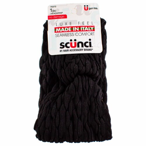 Scunci® No Damage Wide Twist Headwrap, Black Perspective: front