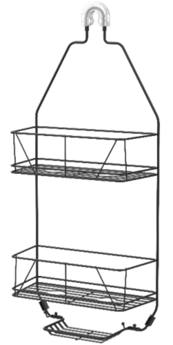 Zenna Home LockTop Flatwire Shower Caddy - Black Perspective: front