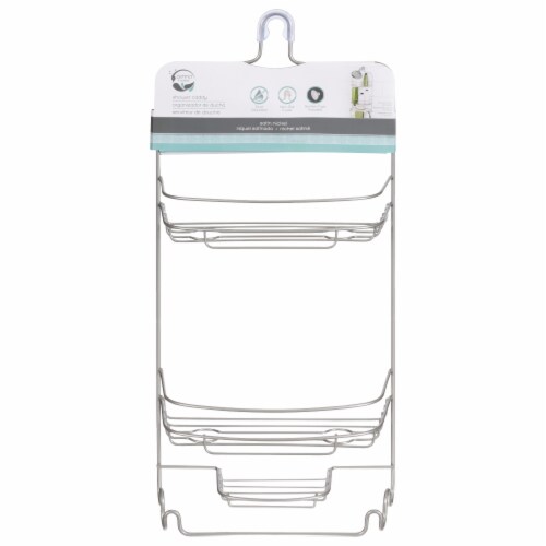 Zenna Home Extra Wide Shower Caddy, Satin Nickel