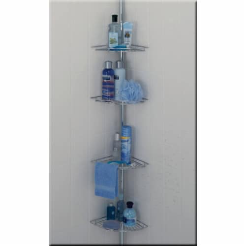 Zenith Zenna Home Metal 12 In. x 97 In. Shower Caddy 2156SS Perspective: front