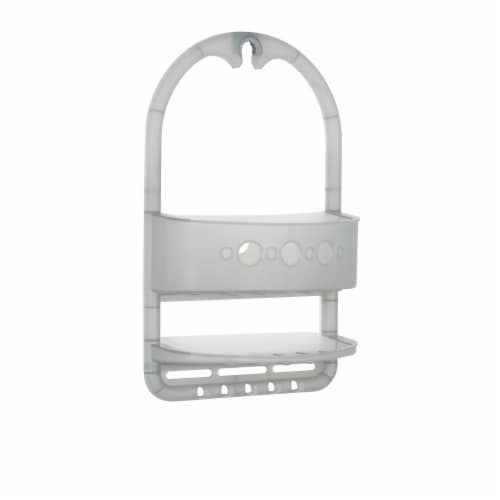 Zenna Home Plastic Gray Over the Shower Caddy Perspective: front