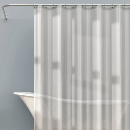 Zenith Zenna Home 70 In. x 71 In. Frosty Heavyweight PEVA Shower Curtain Liner Perspective: front