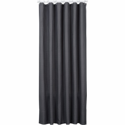 Zenna Home 70 In. x 72 In. Steel Gray Luxury Spa Waffle Shower Curtain CFRWAFGYL Perspective: front