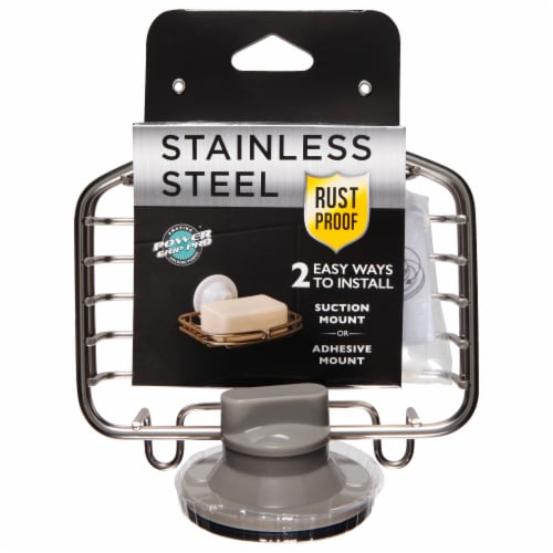 Zenna Home Stainless Steel Suction Soap Dish Perspective: front