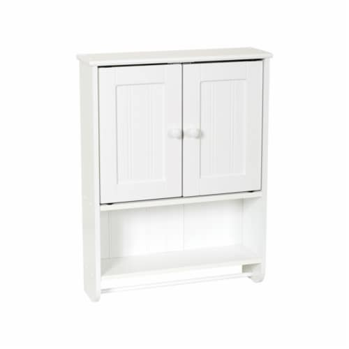 Zenna Home 2-Door Country Cottage Wall Cabinet - White Perspective: front