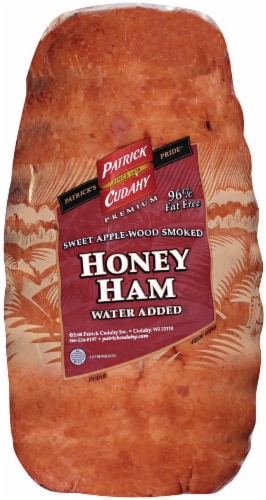Patrick Cudahy Premium Sweet Apple-Wood Smoked Honey Ham Fresh Sliced Deli Meat Perspective: front