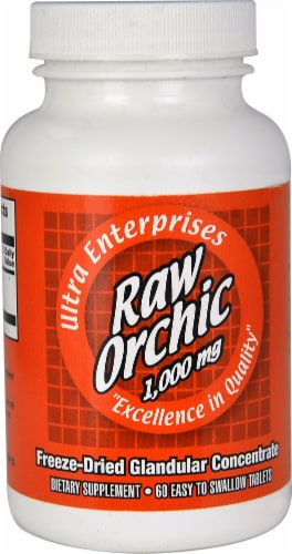 Ultra Glandulars Raw Orchic 1000 mg Capsules Perspective: front