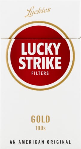 Lucky Strike Filters Gold 100s Cigarettes Perspective: front