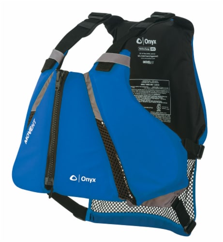 Onyx MoveVent Blue & Black Adult Curve Life Vest Perspective: front
