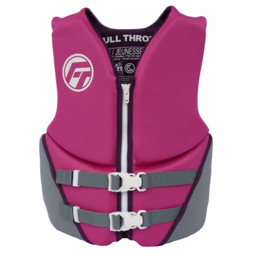 Full Throttle Youth Traditional Deluxe Neoprene PFD - Purple Perspective: front