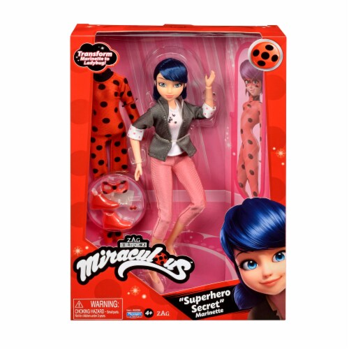 Playmates Toys Zag Miraculous Superhero Secret  Doll with Outfit Perspective: front