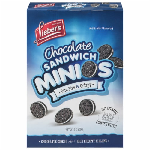 Lieber's Minios Chocolate Sandwich Cookies Perspective: front