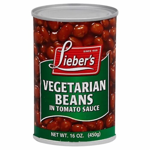 Lieber's Vegetarian Beans in Tomato Sauce Perspective: front