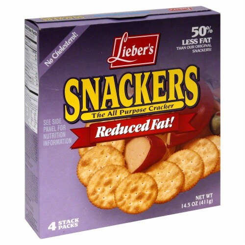 Lieber's Reduced Fat Snackers Crackers Perspective: front