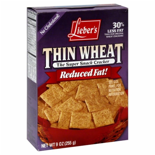 Lieber's Thin Wheat Reduced Fat Snack Crackers Perspective: front