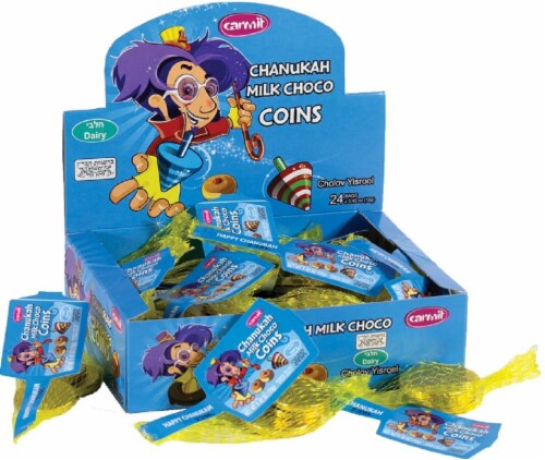 Carmit Chanukah Milk Chocolate Coins Perspective: front