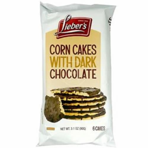 Lieber's Dark Chocolate Corn Cakes Perspective: front