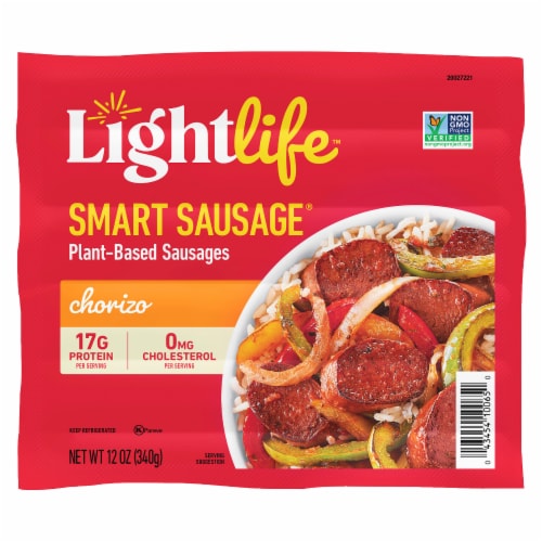 Lightlife Smart Sausages® Plant-Based Vegan Chorizo Sausage Perspective: front