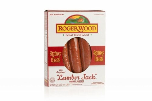 Roger Wood® Spicy Hot Lumber Jack® Smoked Sausage Perspective: front