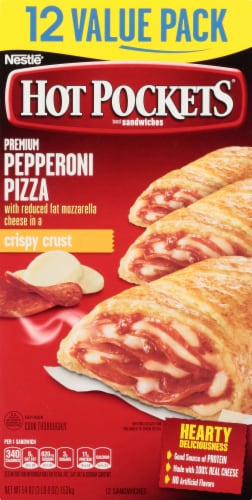 Hot Pockets Crispy Crust Pepperoni Pizza Sandwiches Perspective: front