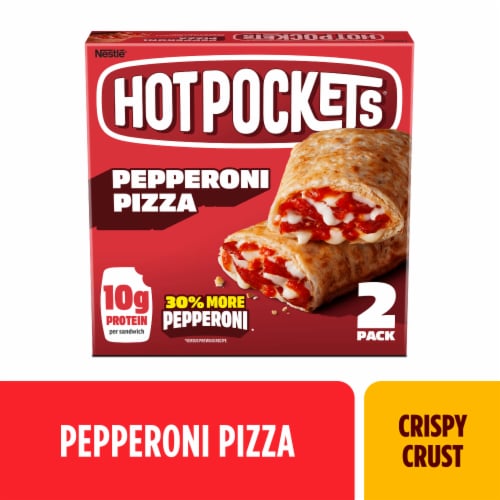 Hot Pockets® Frozen Snack Premium Pepperoni Pizza Crispy Crust Frozen Sandwiches Perspective: front