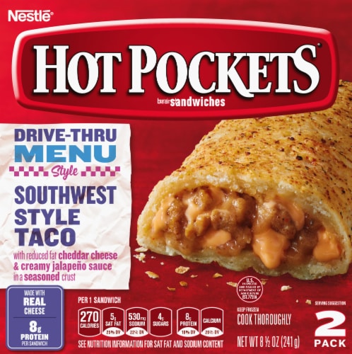 Hot Pockets Southwest Style Taco Seasoned Crust Frozen Snacks, 8.5