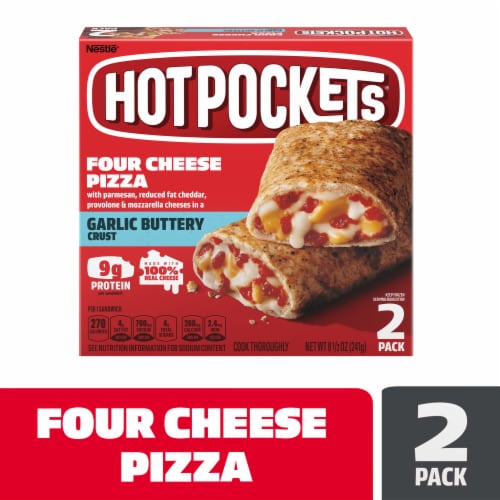 Hot Pockets Frozen Snack Four Cheese Pizza Frozen Sandwiches Perspective: front