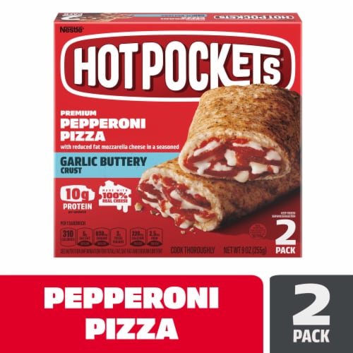 Hot Pockets Pepperoni Pizza Italian Style Seasoned Crust Frozen Snack Perspective: front
