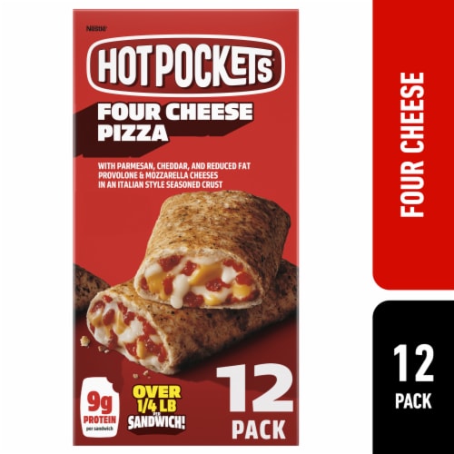 Hot Pockets® Frozen Snack Four Cheese Pizza Garlic Buttery Crust Frozen Sandwiches Perspective: front