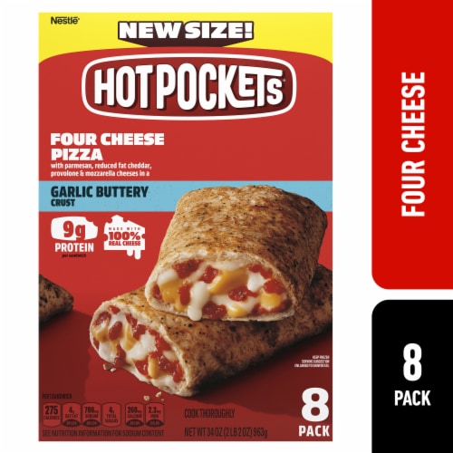 Hot Pockets Four Cheese Pizza Frozen Sandwiches Perspective: front